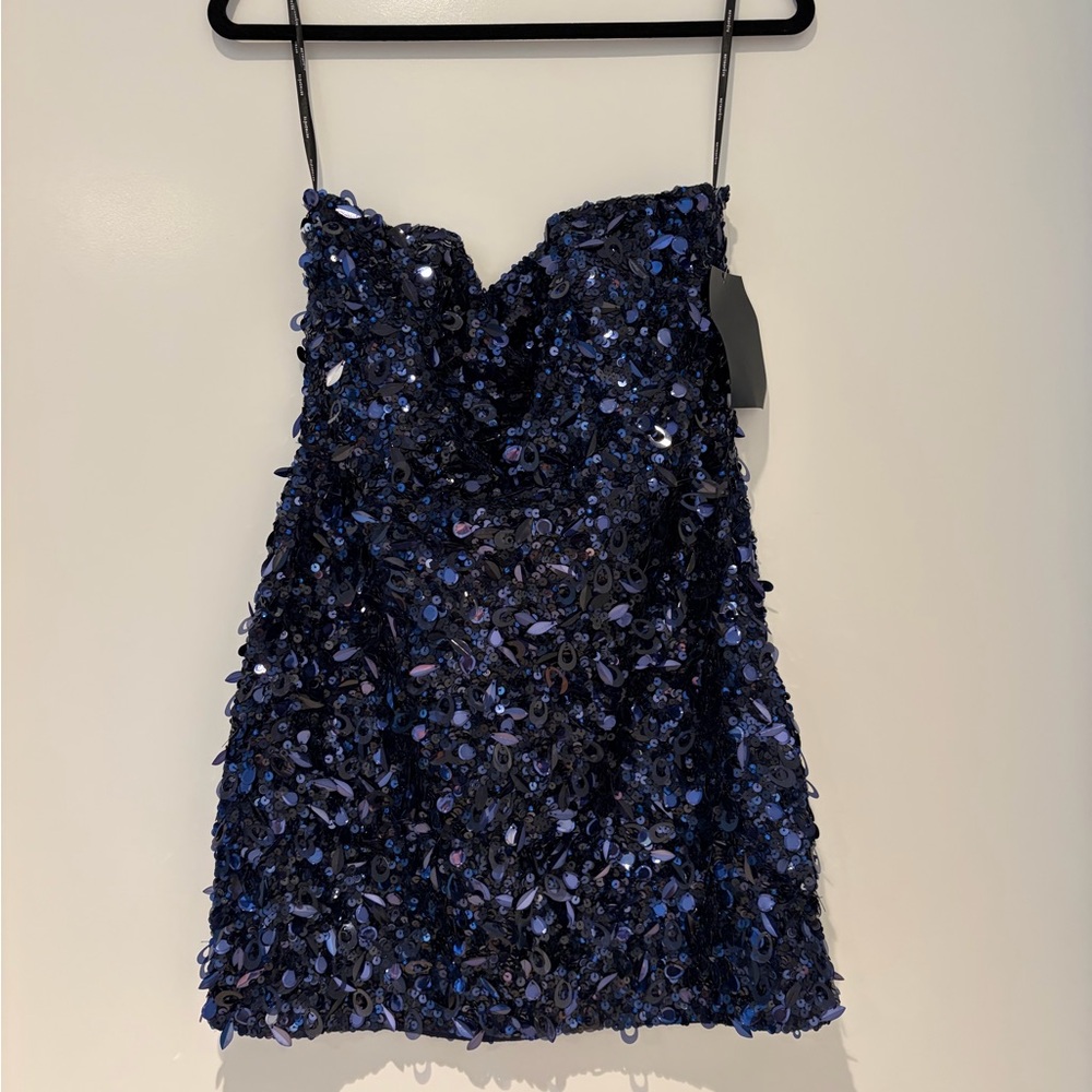 Retrofete Midnight Blue Sequin Mini Dress